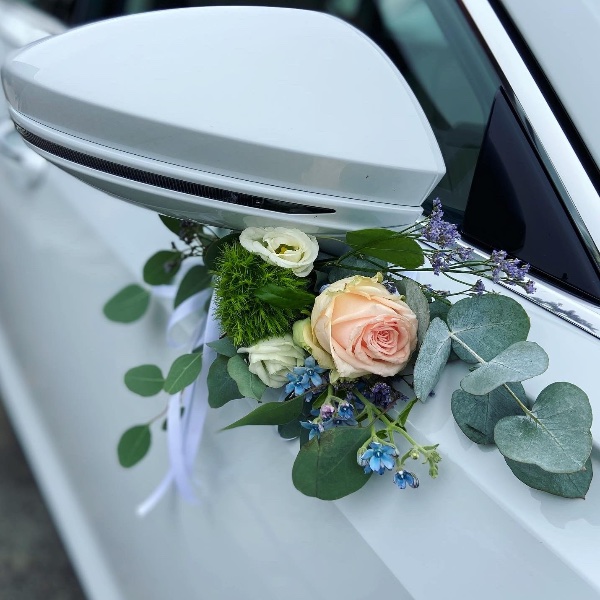 Jwl-neue Hochzeit Auto Spiegel Griff Dekoration Künstliche Blumen Dekoration  Set Romantische Hochzeit Auto Kopf Blume